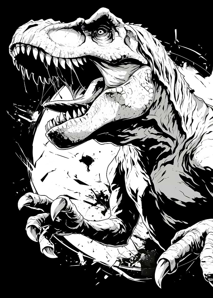 Fierce Tyrannosaurus Rex Roaring