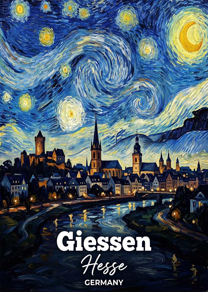 Giessen Hesse Germany Starry Night Painting