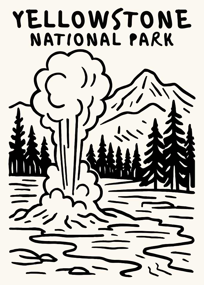 Yellowstone National Park Geyser