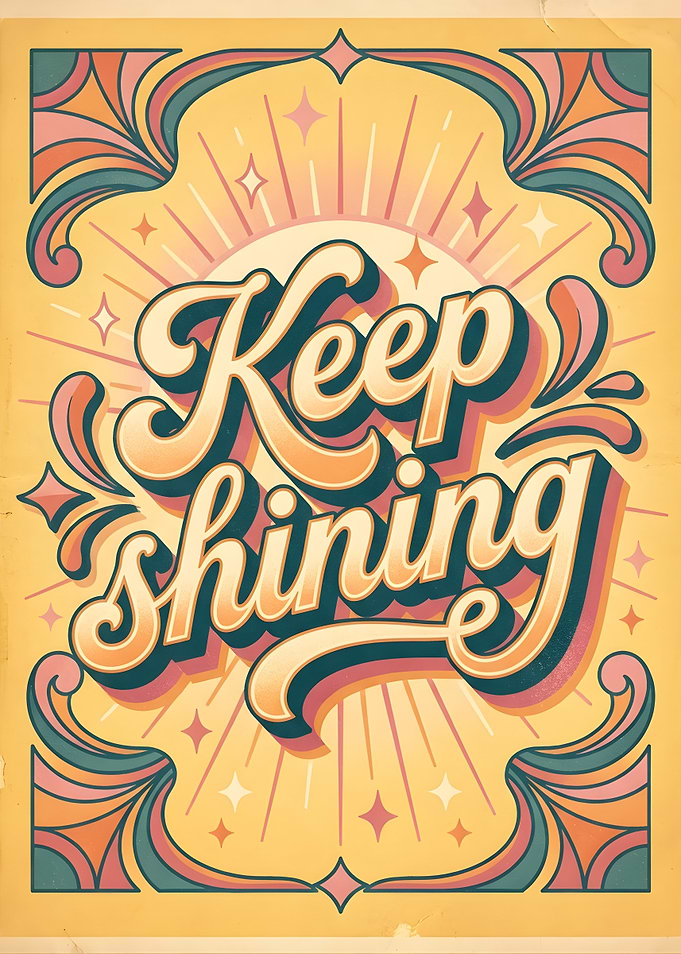 Keep Shining Retro Poster