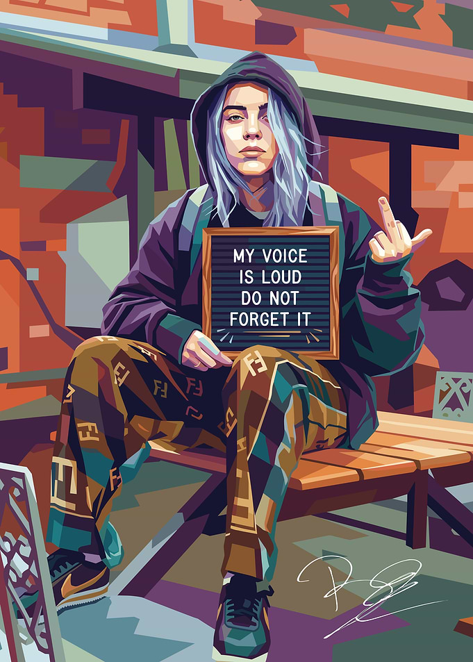 Billie Eilish Pop Art Portrait