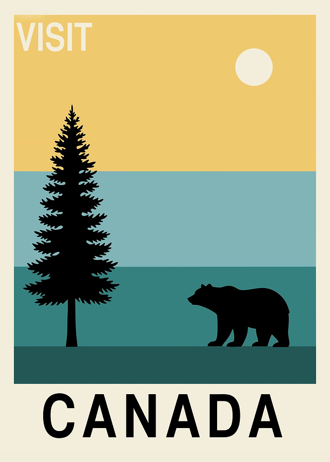 Visit Canada - Grizzly Bear Vintage Poster