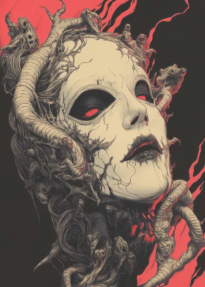 Gothic Mask with Entangled Roots