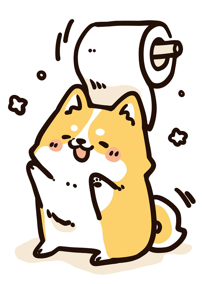 Cute Shiba Inu with Toilet Paper