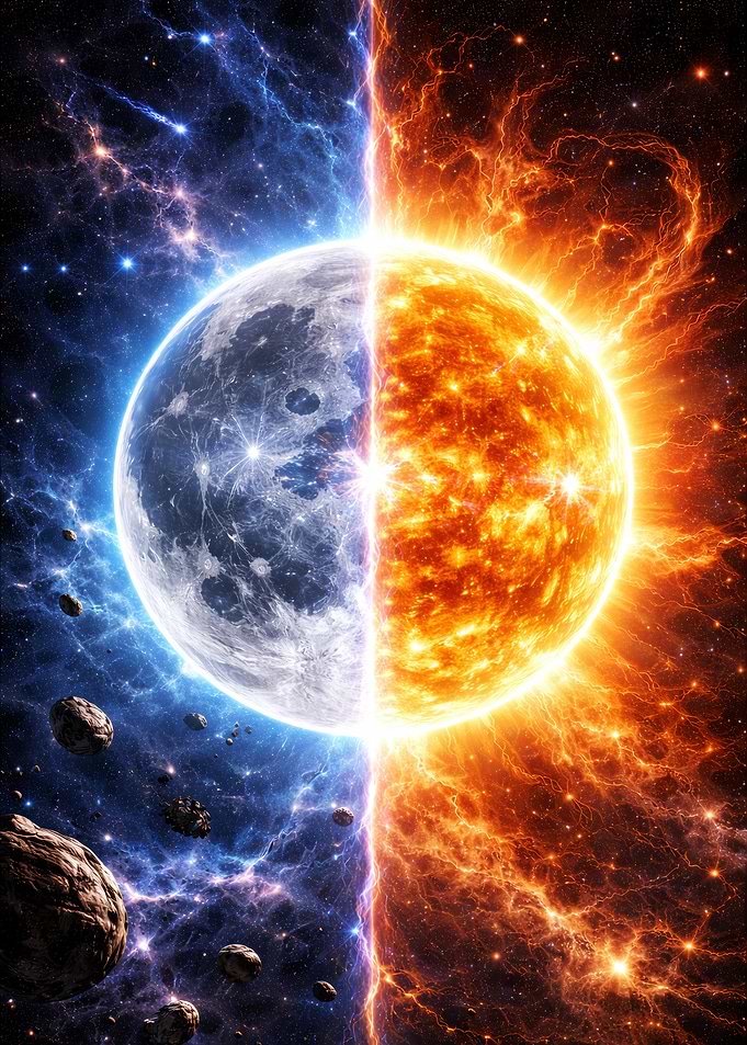 Cosmic Duality of Sun and Moon