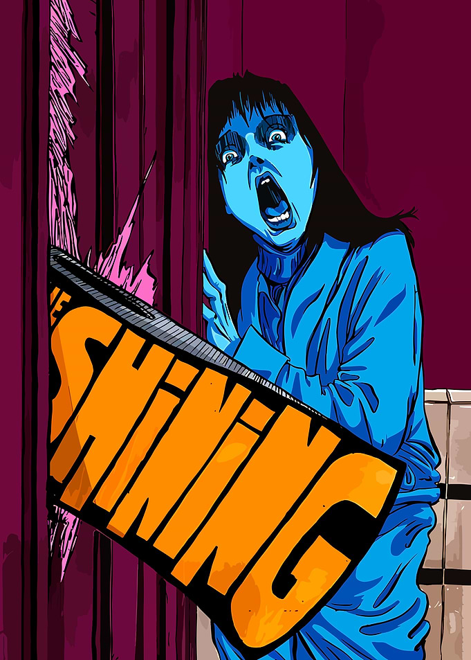 Woman Breaking Through Door with Axe