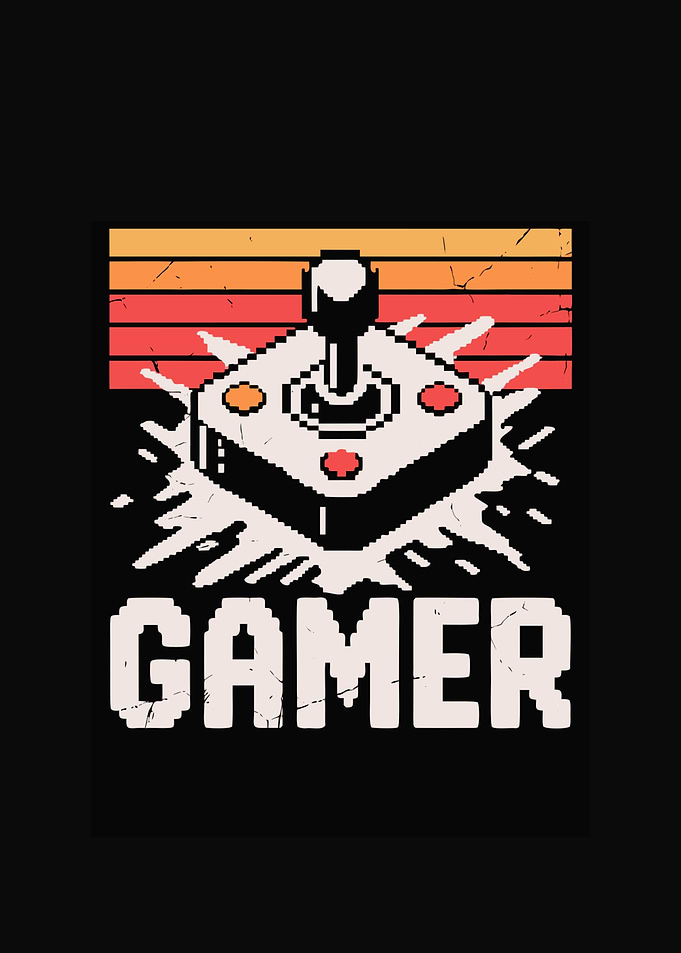 Retro Gamer Joystick Pixel Art