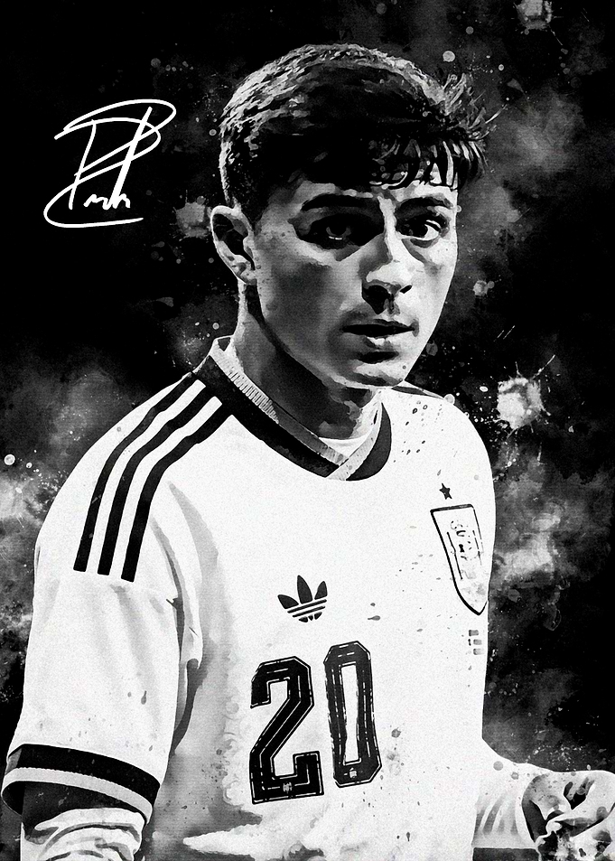 Pedri Soccer Player Portrait