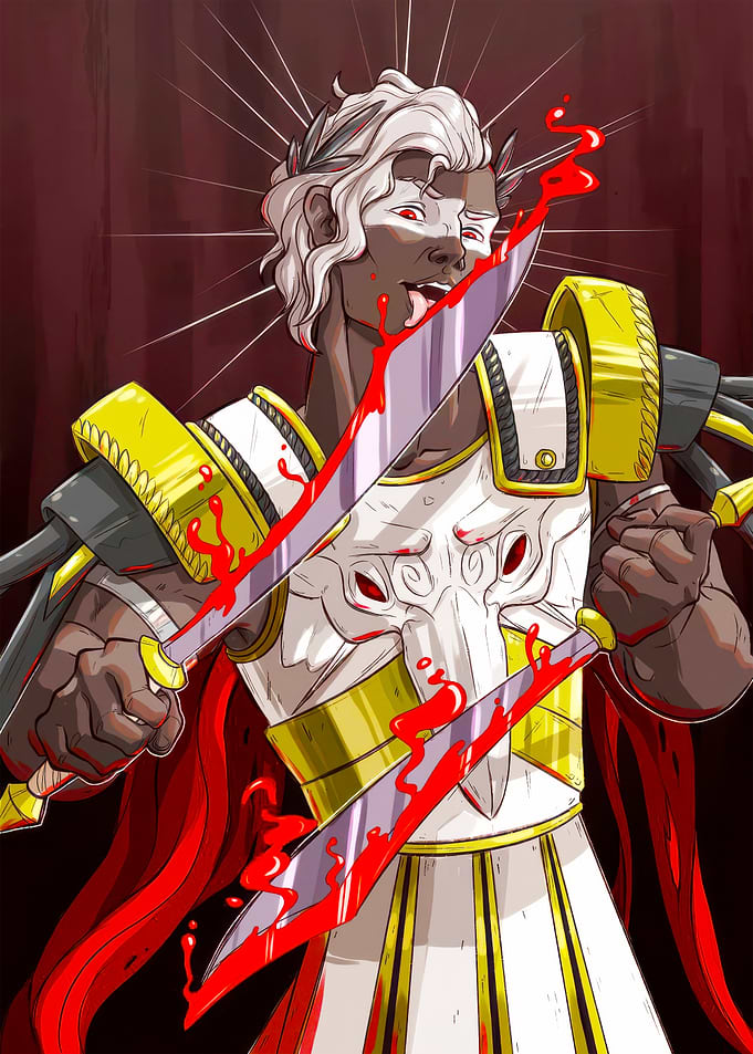 Bloody Warrior with Swords