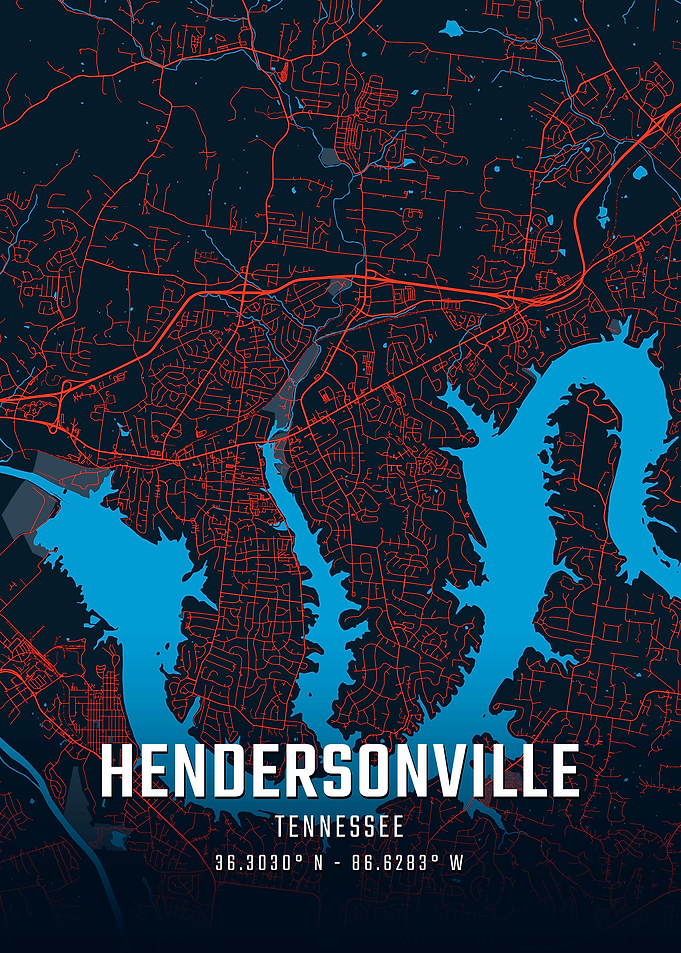 Hendersonville Tennessee City Map
