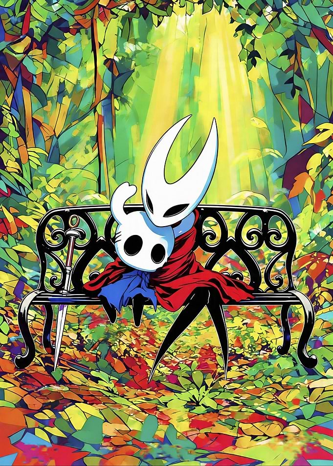 Hollow Knight Characters on a Bench