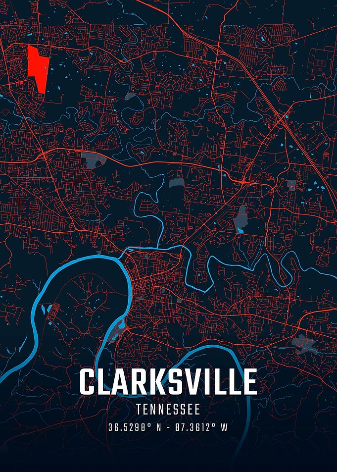Clarksville Tennessee City Map