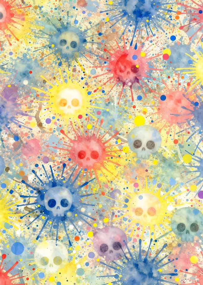 Colorful Skull Splatter Art