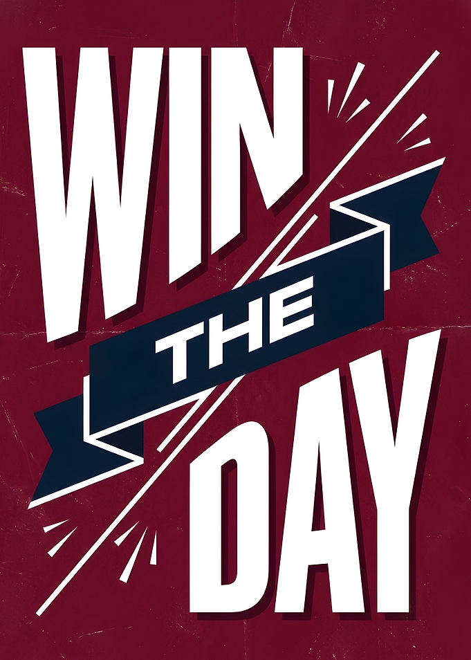 Win The Day Motivational Poster