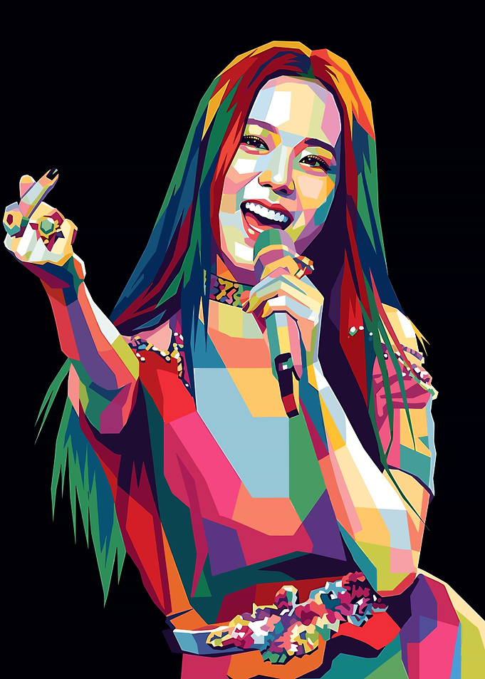 Colorful Pop Art Portrait of Jisoo