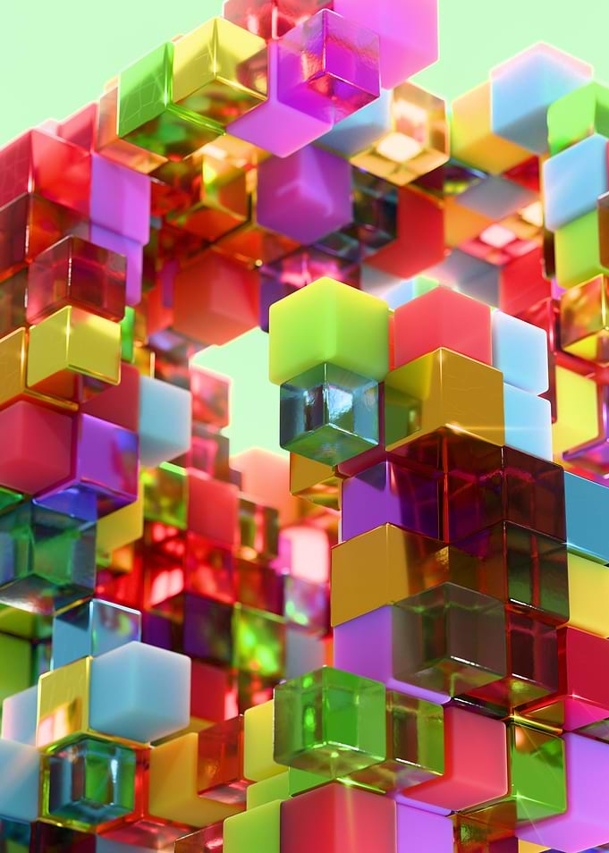 Colorful Cubes Abstract Background