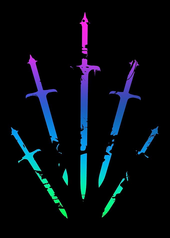 Five Swords with Gradient Colors