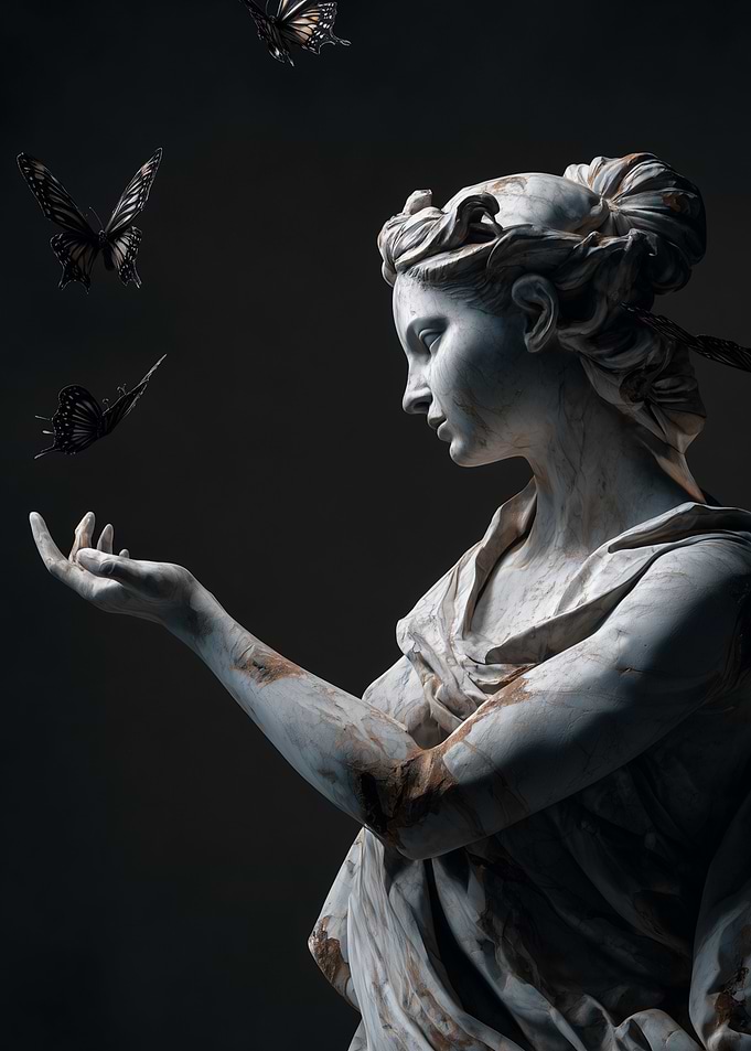 Statue with Butterflies