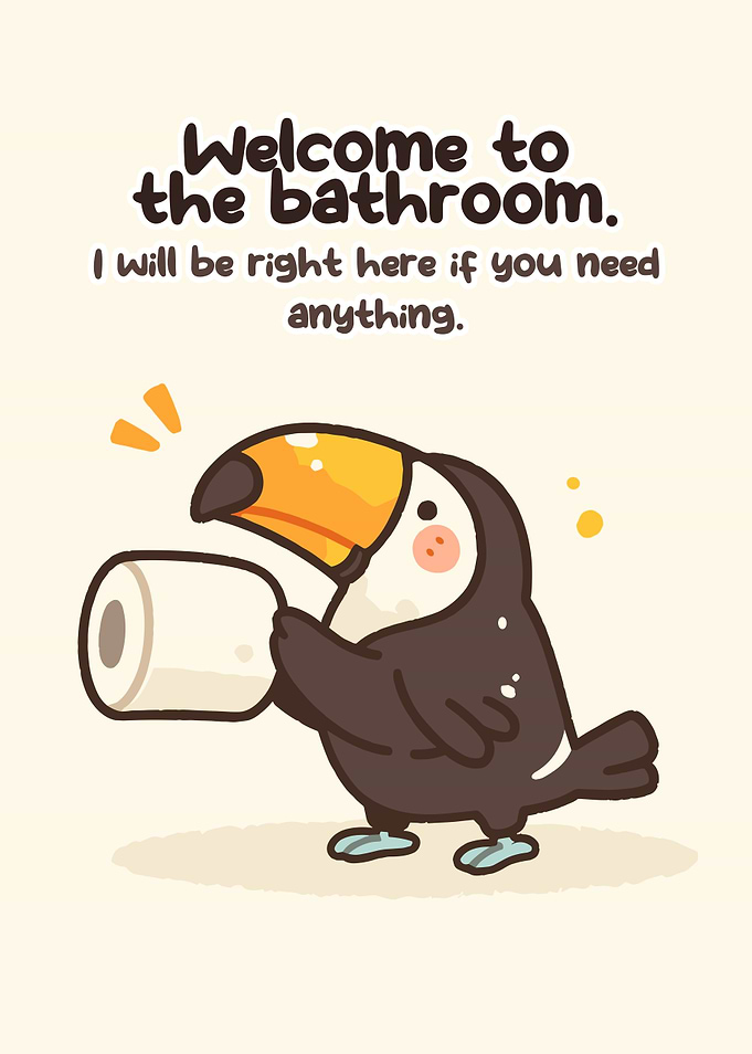 Cute Toucan with Toilet Paper
