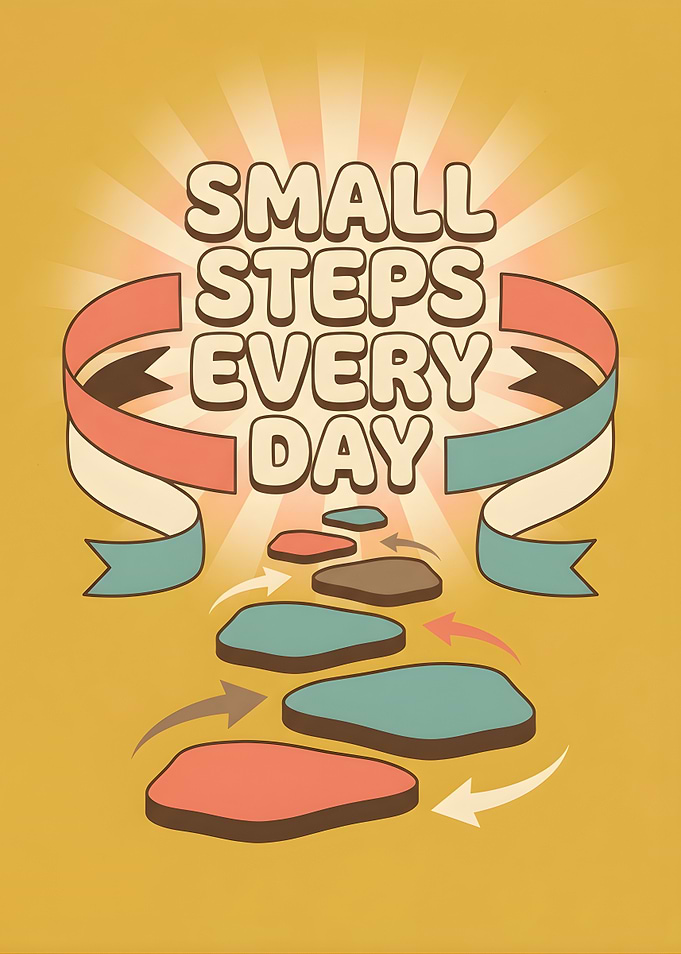 Small Steps Every Day Motivational Poster