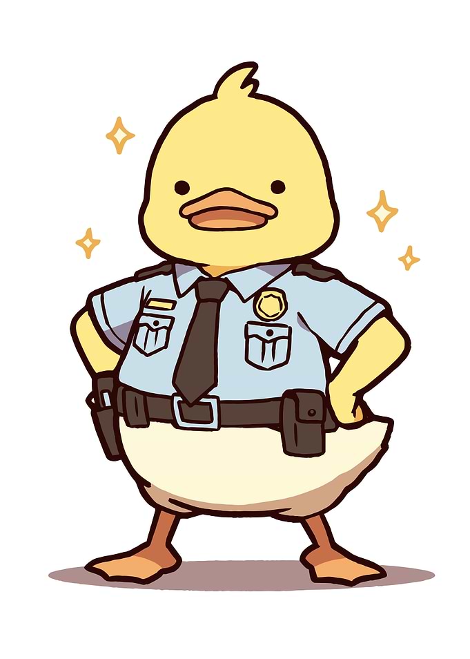 Cute Duck Police Officer