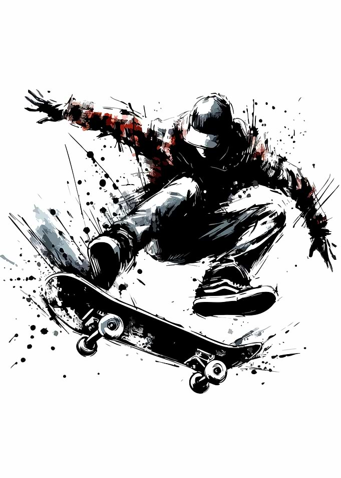 Skateboarder in Mid-Air