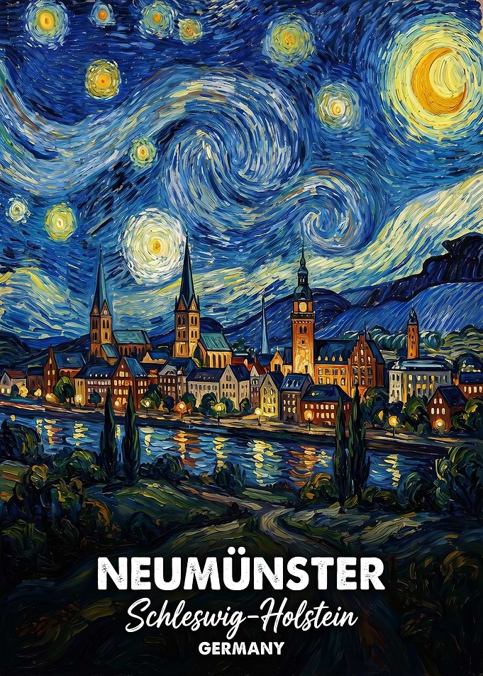 Neumünster Germany Starry Night Painting
