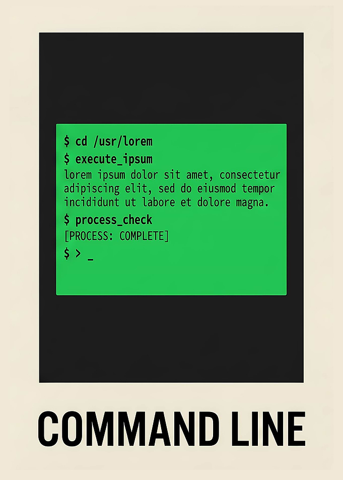 Retro Terminal Command Line Minimalist Tech Poster