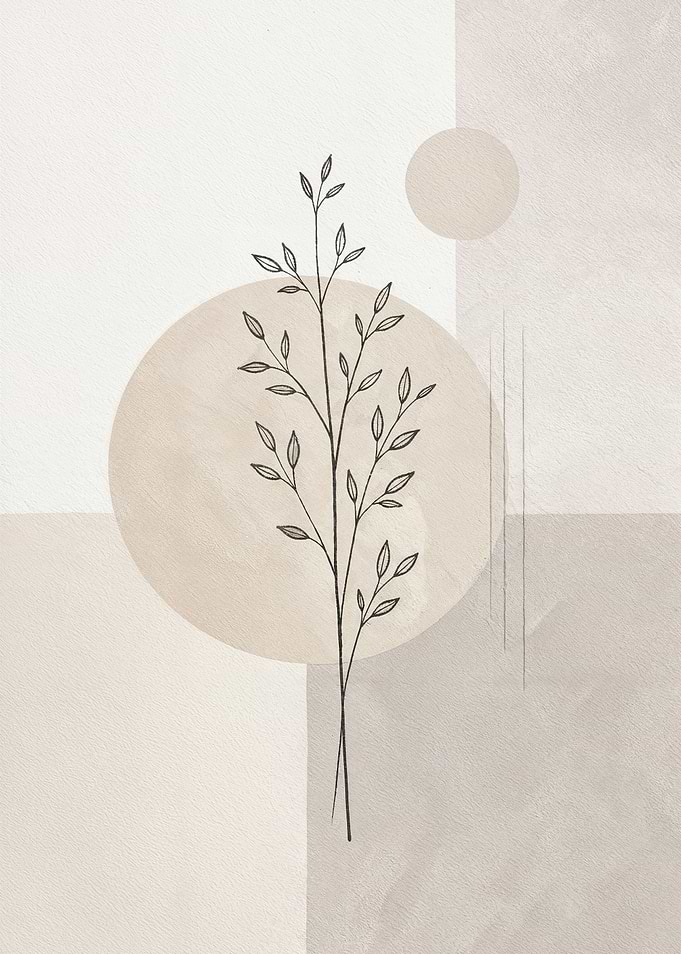 Minimalist Botanical Japandi Neutral Poster