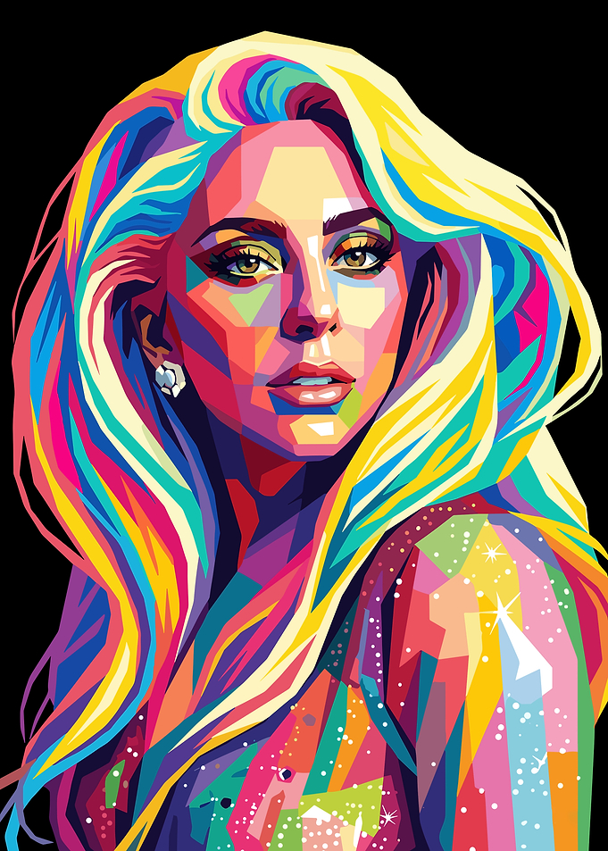 Colorful Pop Art Portrait of Lady Gaga