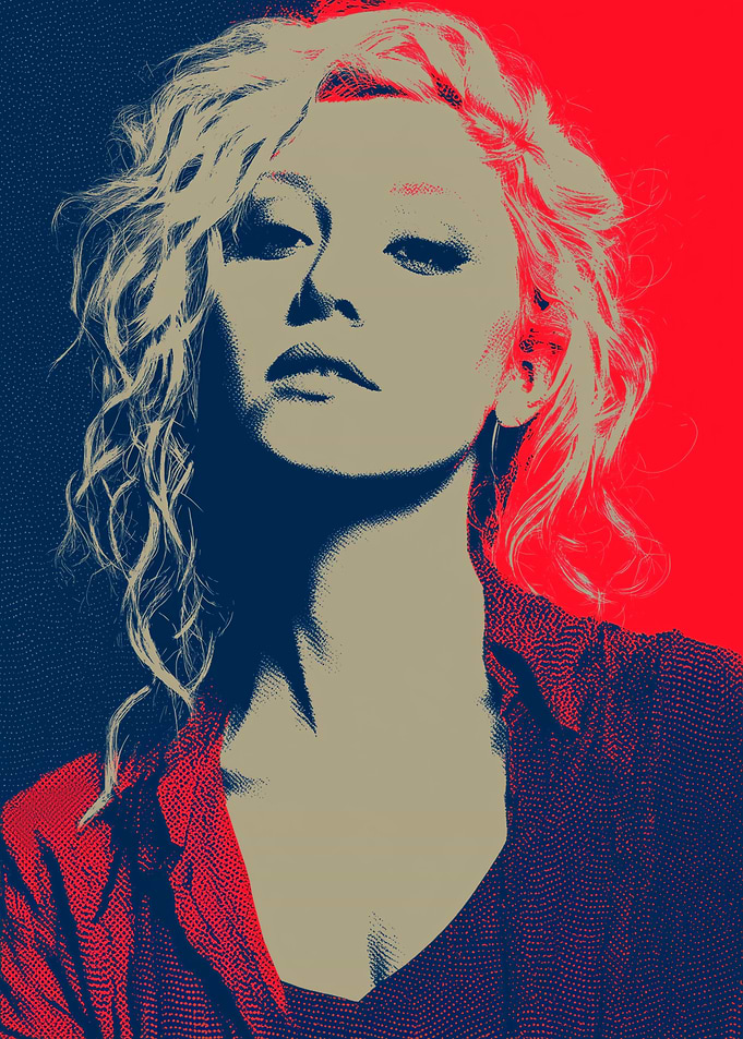 Pop Art Portrait of Christina aguilera