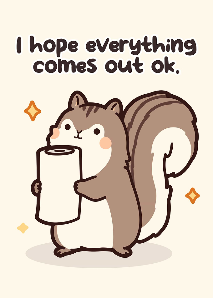 Cute Squirrel Holding Toilet Paper