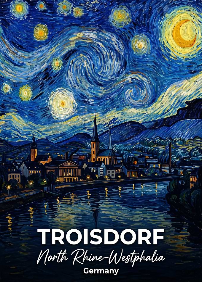 Troisdorf Germany Starry Night Painting
