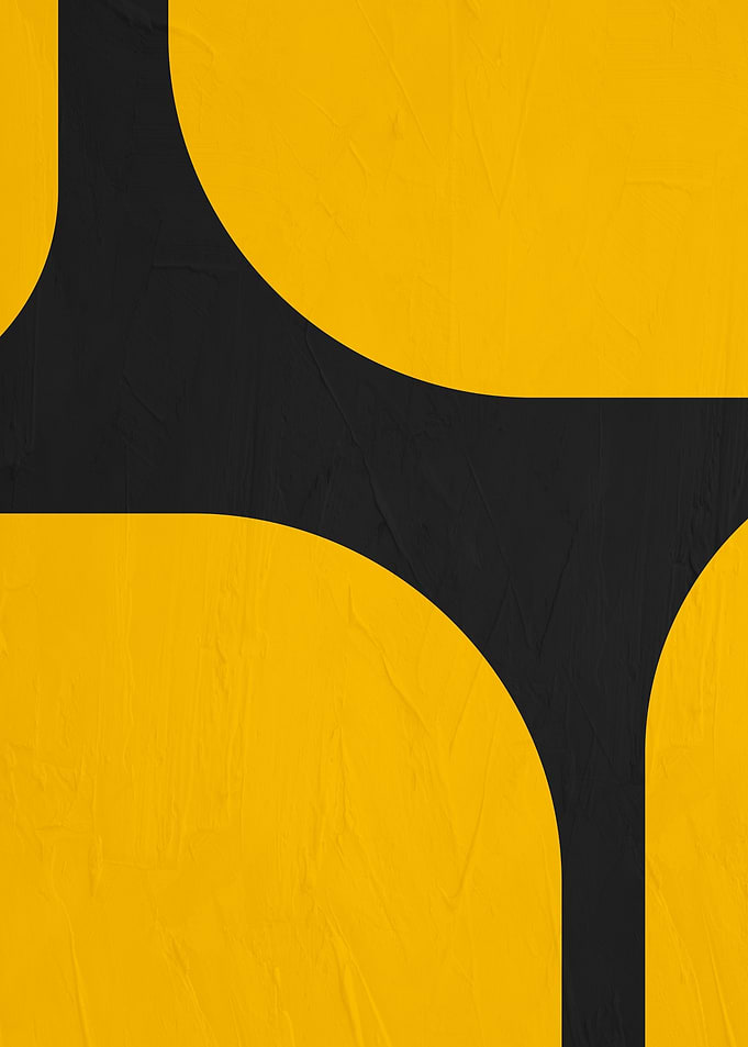 Abstract Yellow and Black Geometric Shapes