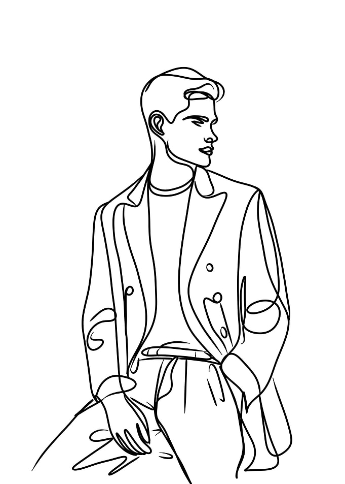 Line Art Fashion Man