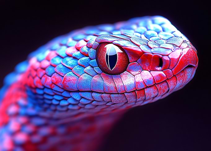 Vibrant Snake Portrait