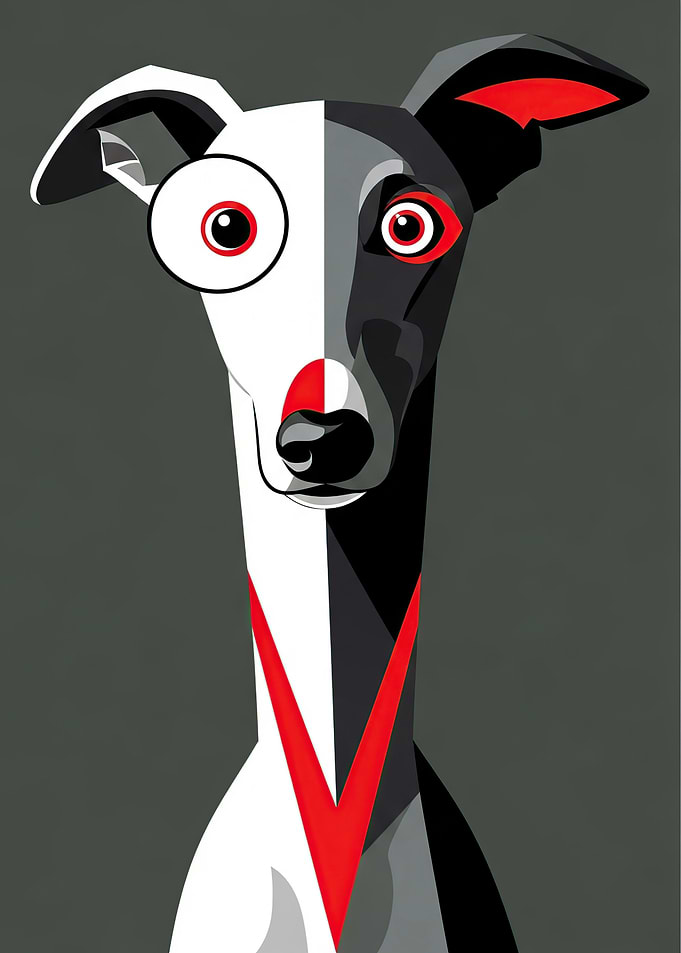 Stylized Greyhound Portrait