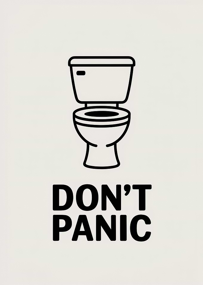 Don't Panic Toilet Humor