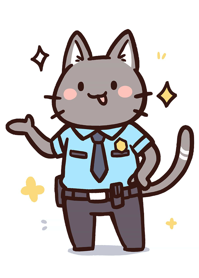Cute Cat Police Officer
