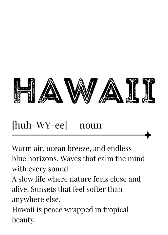 Hawaii Definition Poster