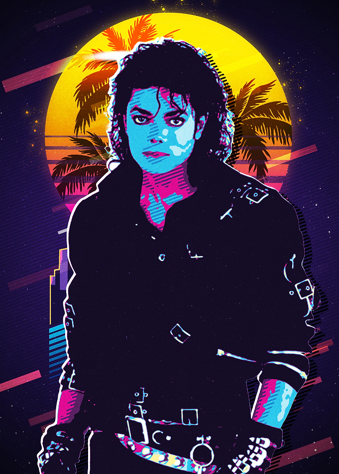 Michael Jackson Retro Sunset Pop Art