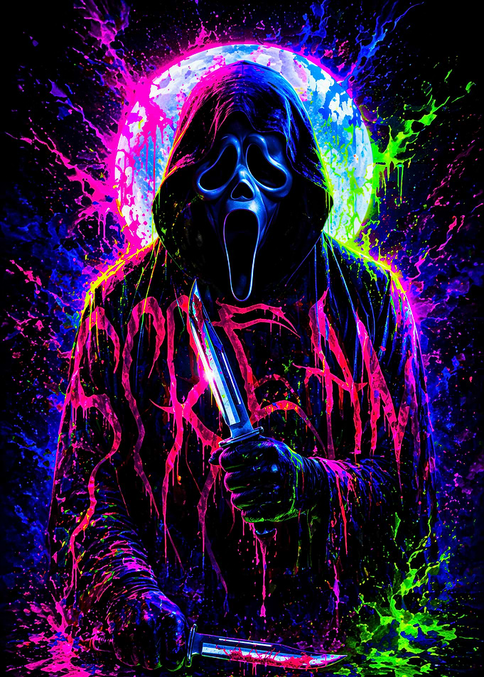 Scream Ghostface Neon Splatter