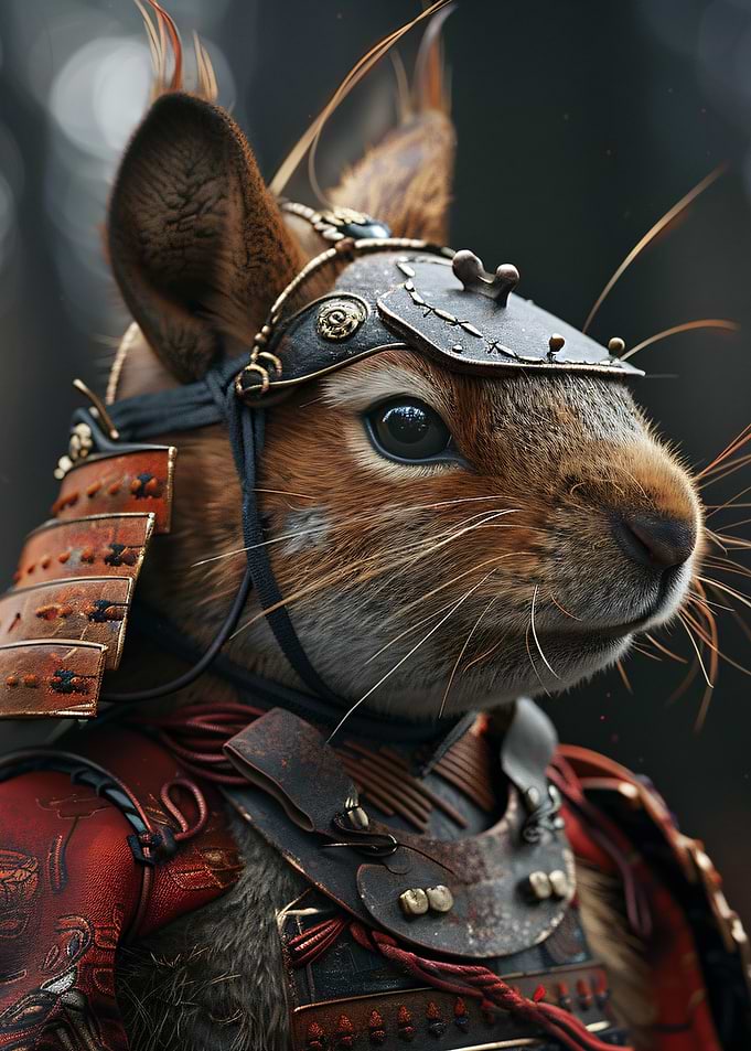 Squirrel Samurai Warrior