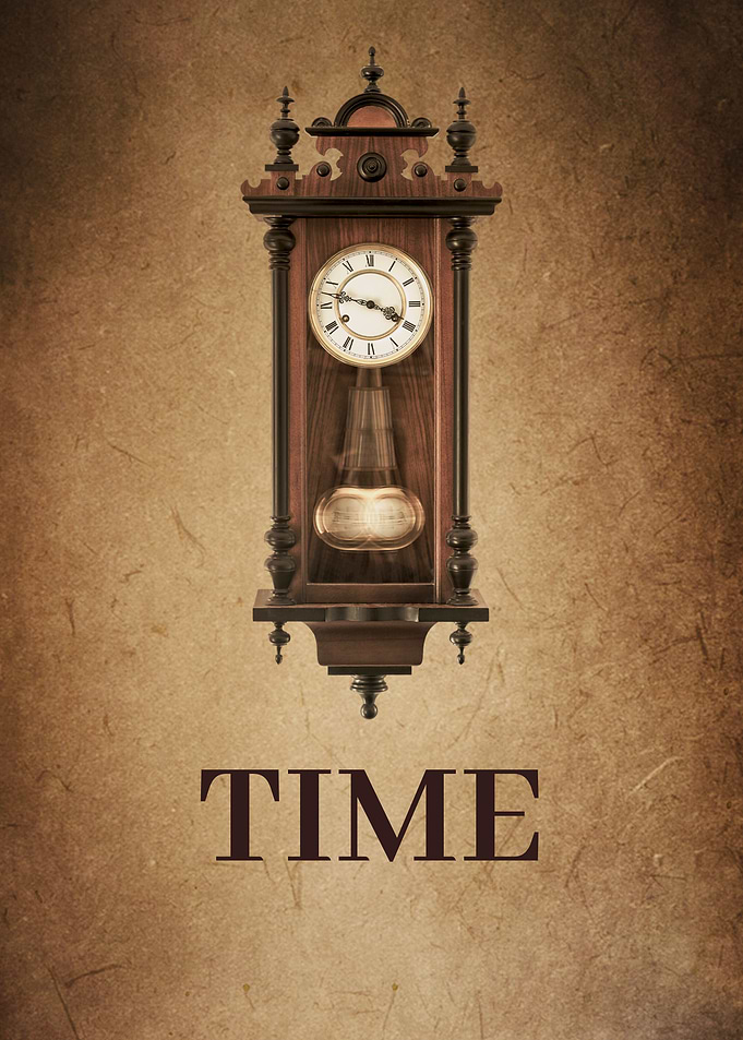 Vintage Clock with TIME Text