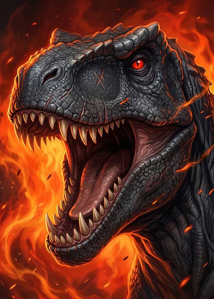 Fiery Dinosaur Roaring