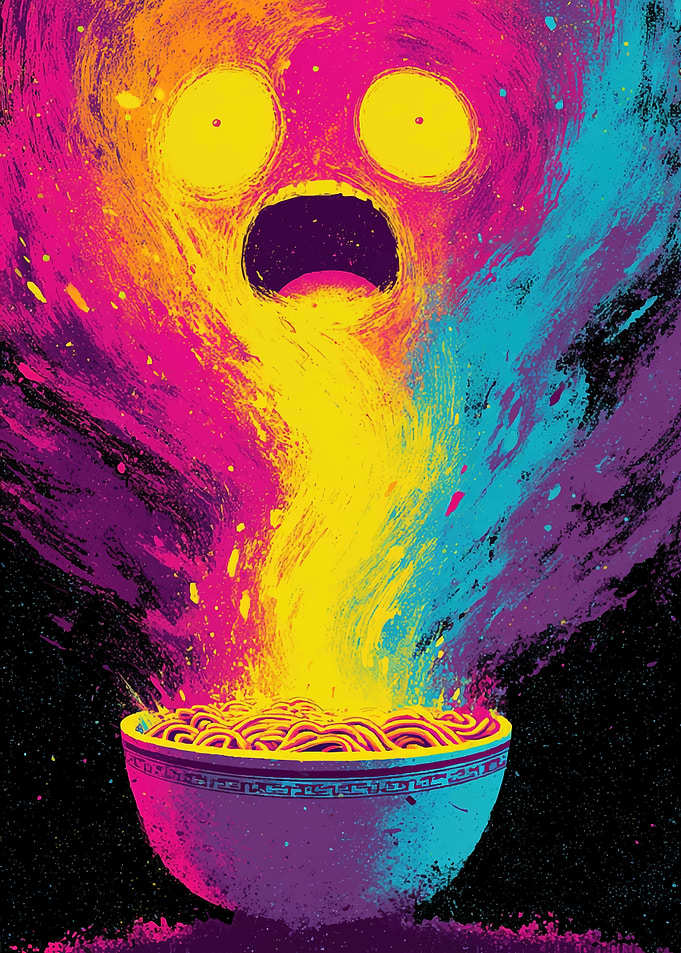 Exploding Ramen Bowl with Face