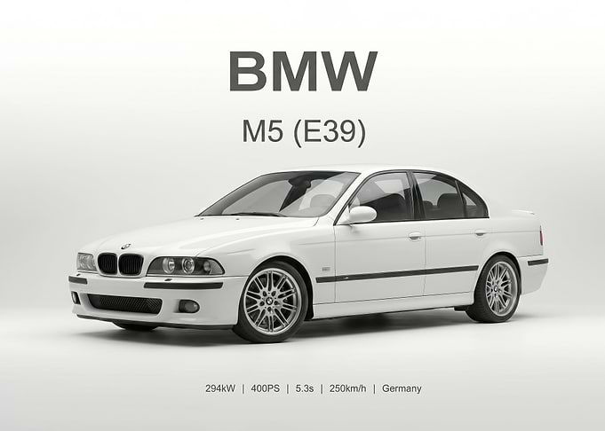 White BMW M5 (E39) Sedan poster