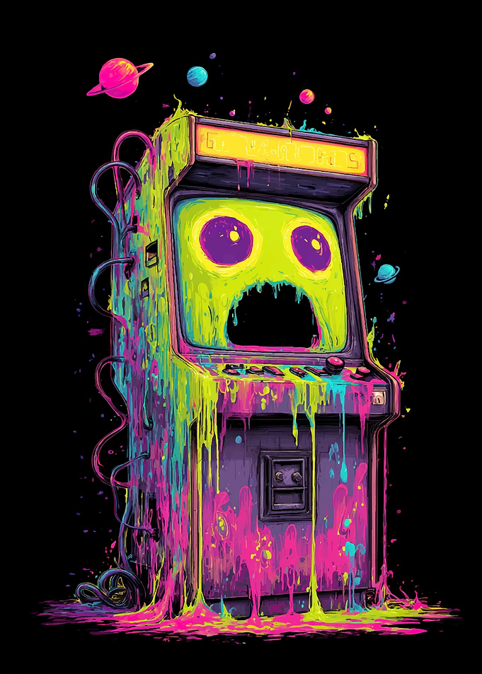 Melting Retro Arcade Machine