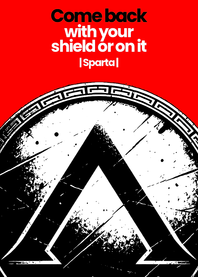 Spartan Shield and Quote