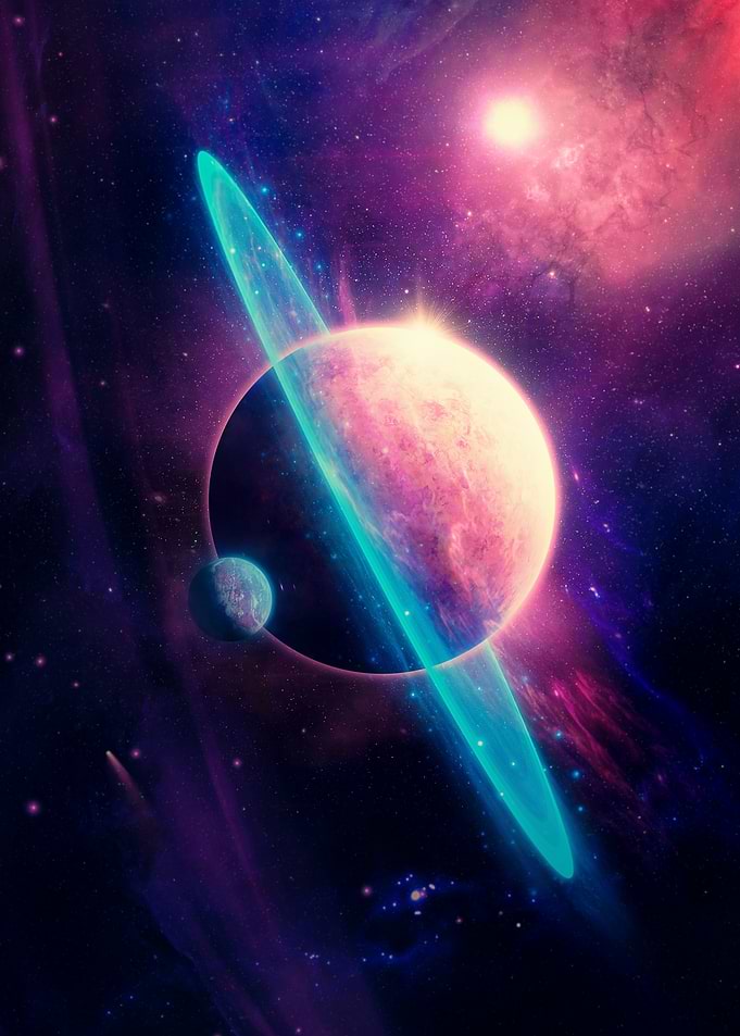 Ringed Planet in Nebula